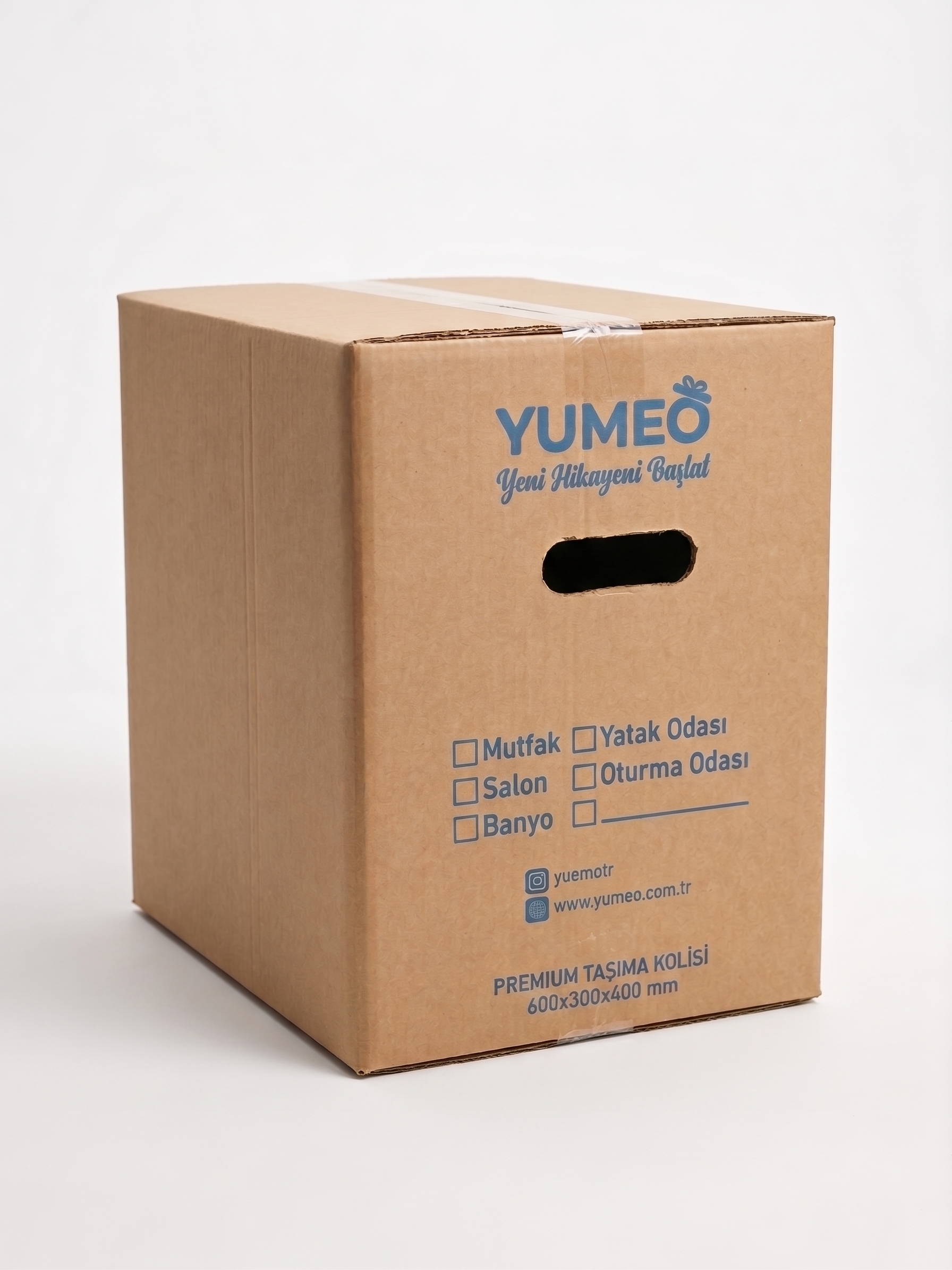 Yumeo Duncan Premium Ev Taşıma Kolisi 20 Adet 50x30x40cm-Tutma Yerli Çift Oluklu Kraft Sağlam Kutu 60 Lt görseli 2